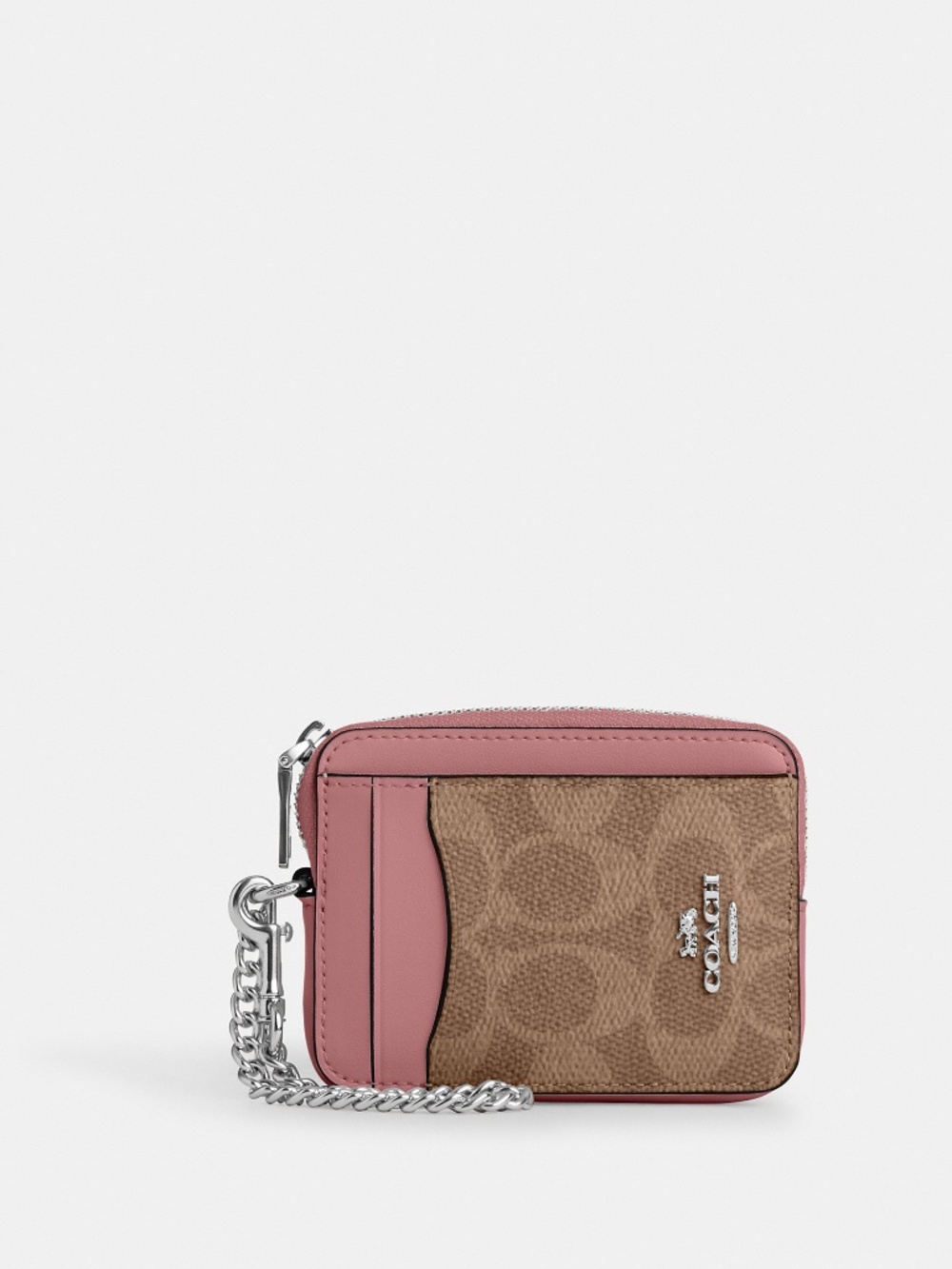 Coach Outlet Zip Card Case In Signature Canvas